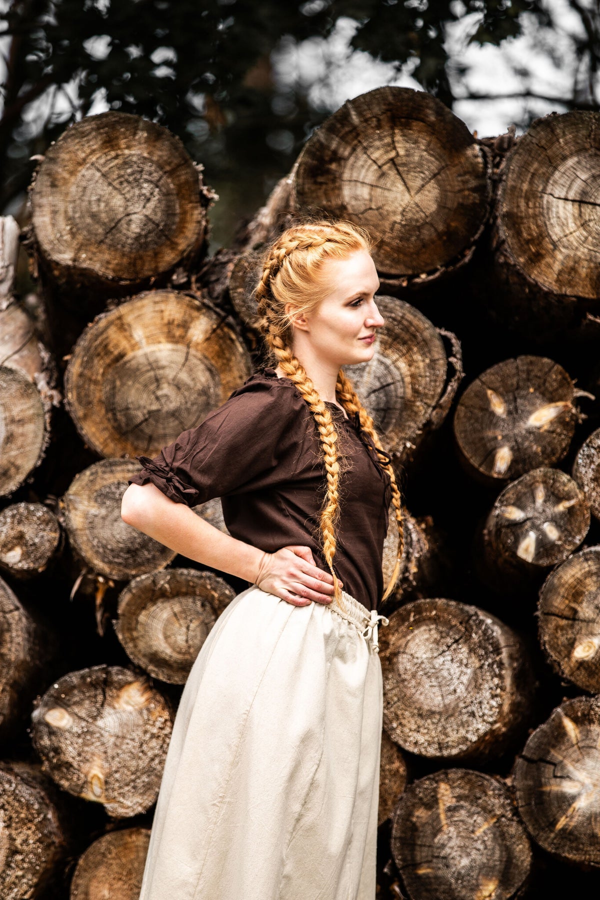 Baroque blouse Julia, brown