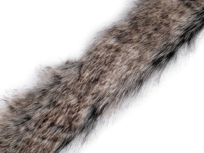 Artificial fur trim for clothing, 1 metre, dark