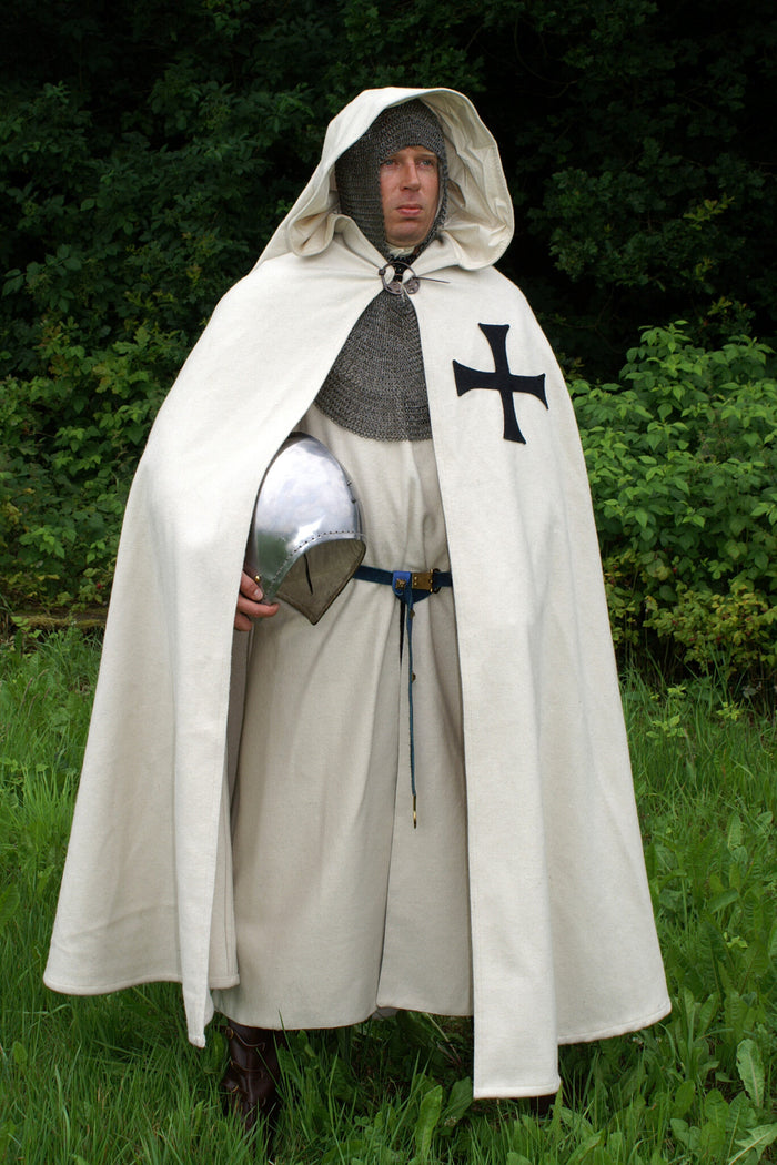 Historical Teutonic cloak, wool mix, cream