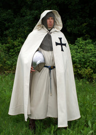 Historical Teutonic cloak, wool mix, cream
