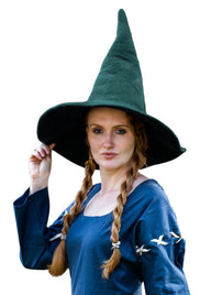 Witches hat, green, wool felt