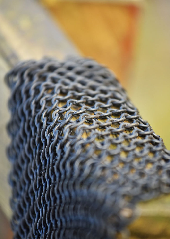 Bronzed chainmail piece, unriveted, 8 mm