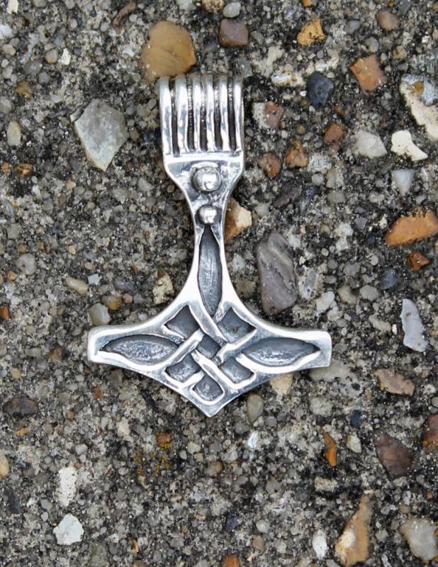 Thor's hammer, sterling silver