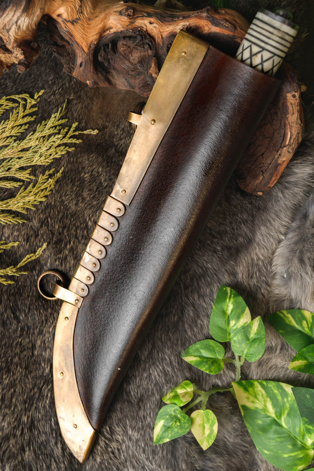 Viking seax with bone grip, semi-sharp