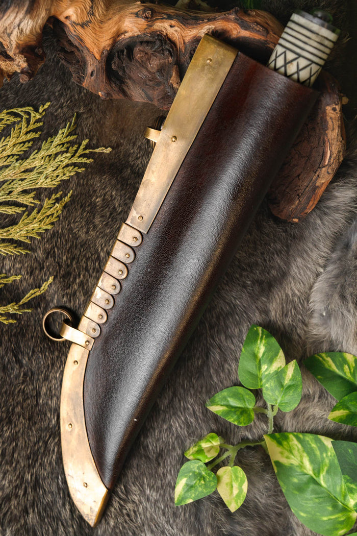 Viking seax with bone grip, semi-sharp