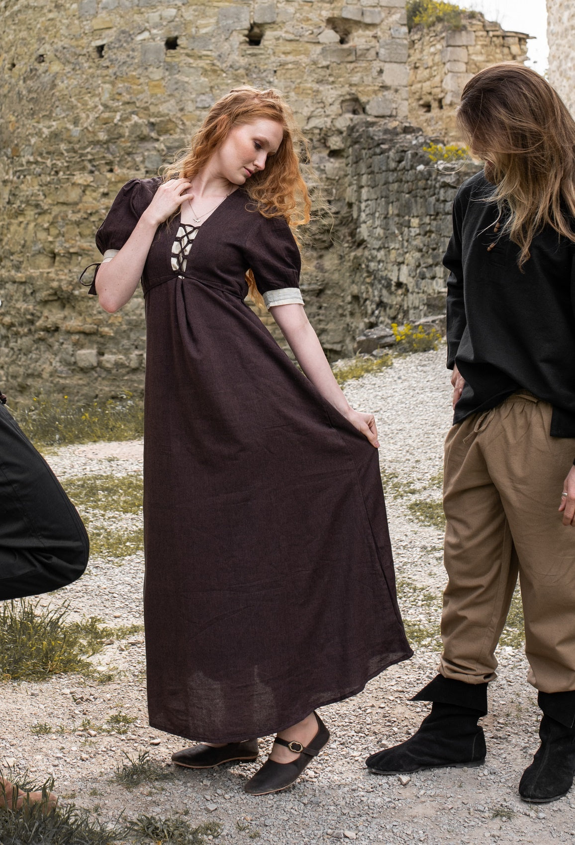 Renaissance summer dress Denise, brown