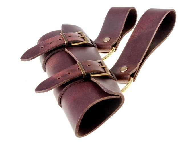 Luxurious leather sword holder, brown