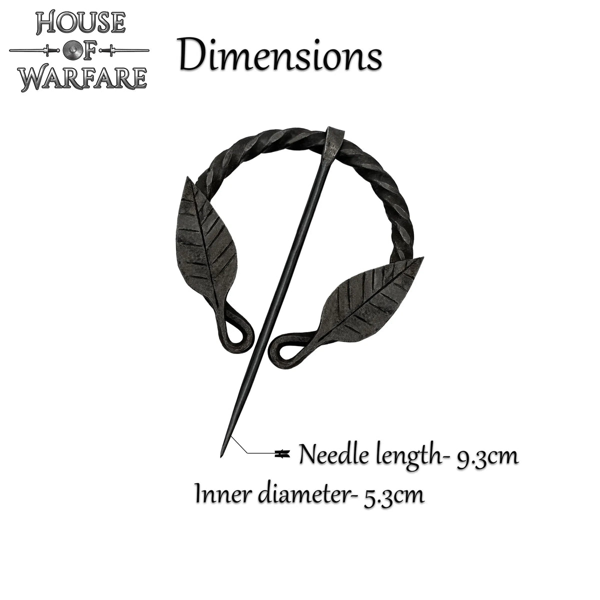 Twisted horseshoe fibula with leaf motif, iron