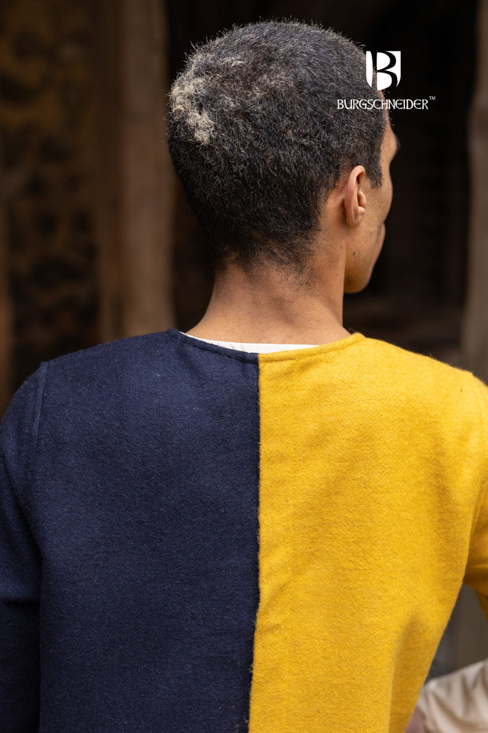 Surcoat Aleran, left, blue, wool mix