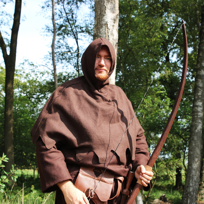 Arco Marksman per rievocazione/LARP, 58" (147 cm), 25 libbre, marrone scuro