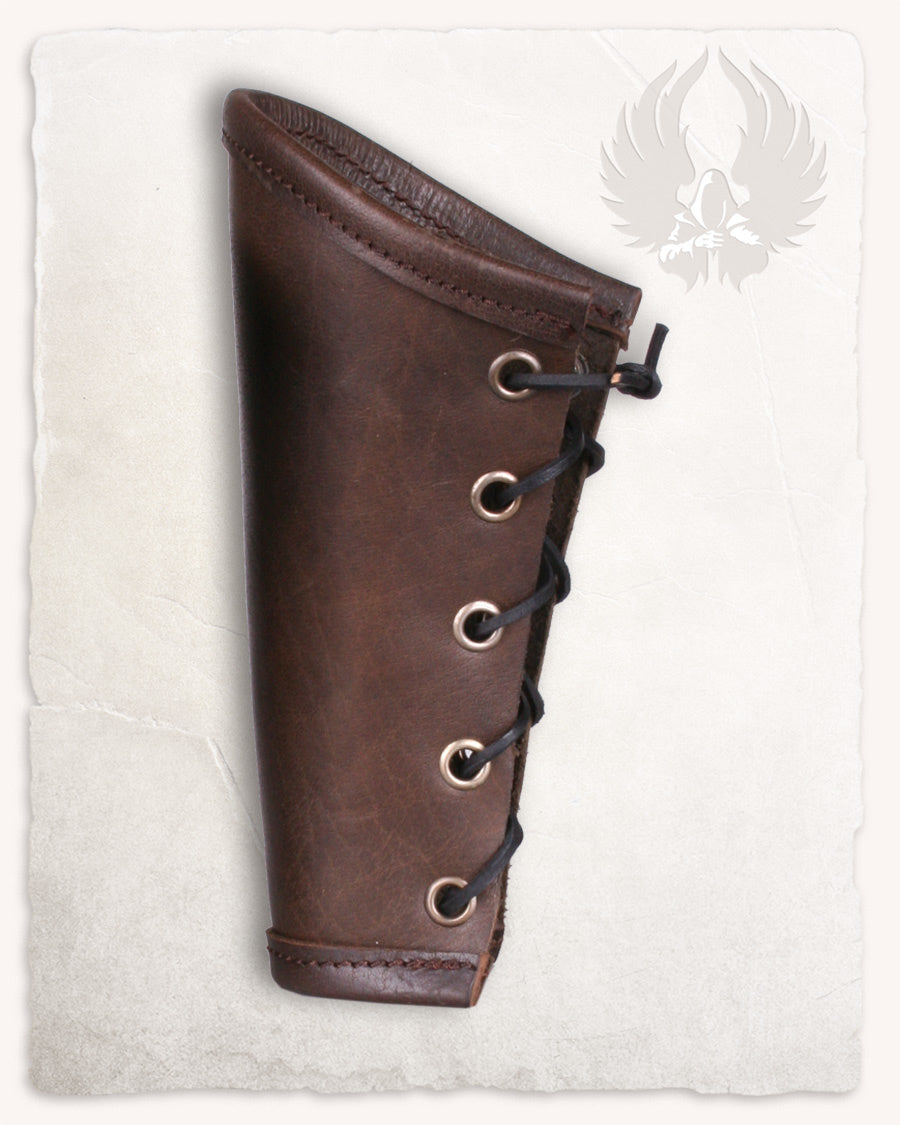 Borg Leather Bracers, forearm guards, brown