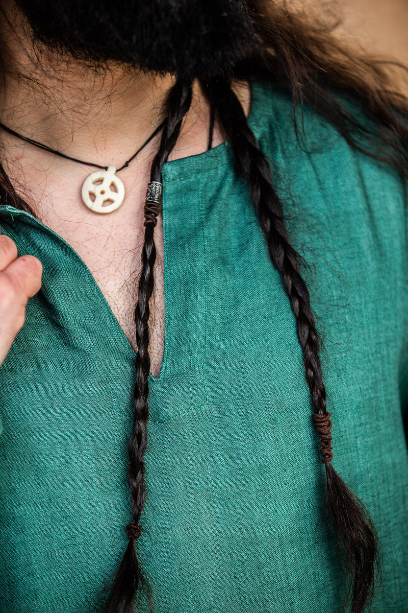 Vikingatunika Halvar, linne, grön