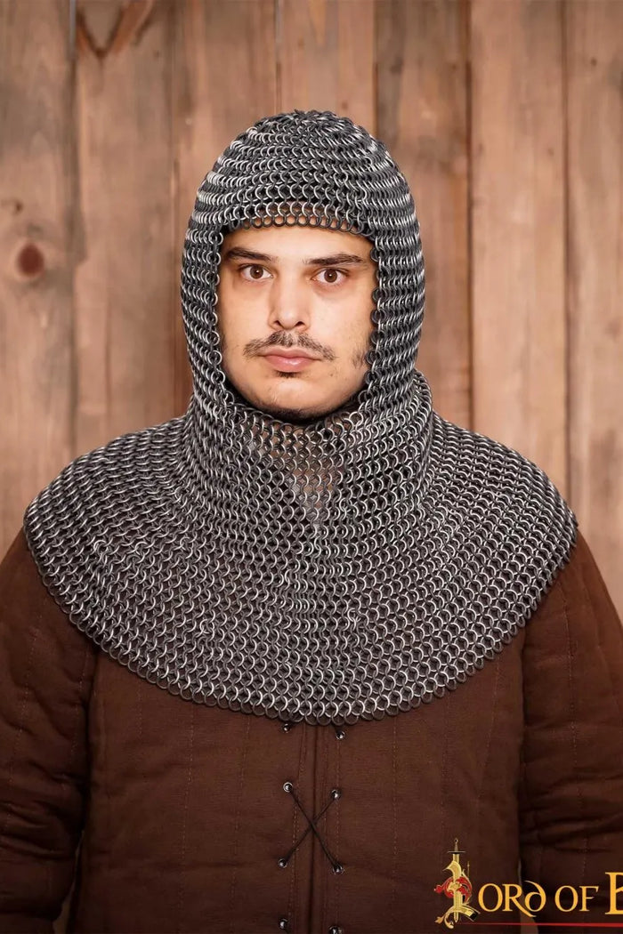 Chainmail coif, aluminium & rubber, 10 mm