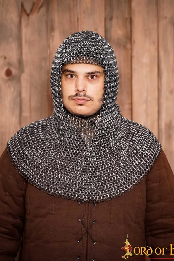 Chainmail coif, aluminium & rubber, 10 mm