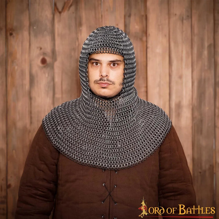 Chainmail coif, aluminium & rubber, 10 mm