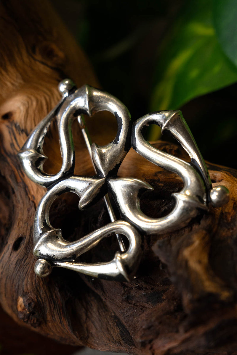 Fibula romana a tromba, bronzo argentato