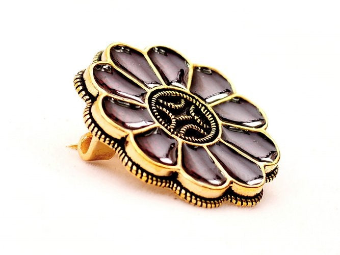 Alamanic rosete fibula, silvered bronze