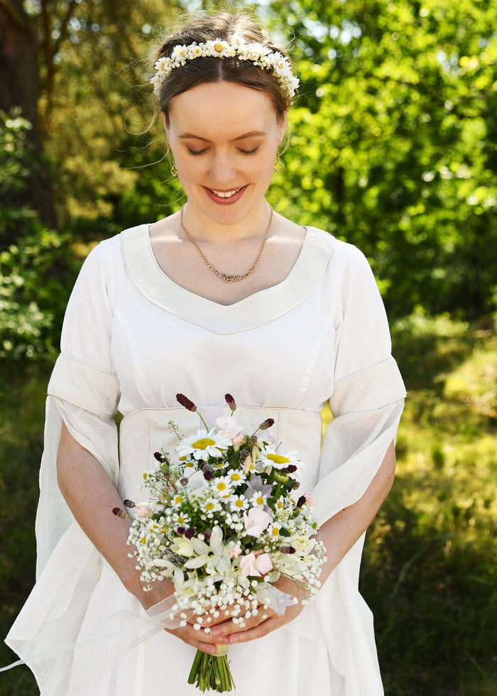 Medieval wedding dress, white-cream