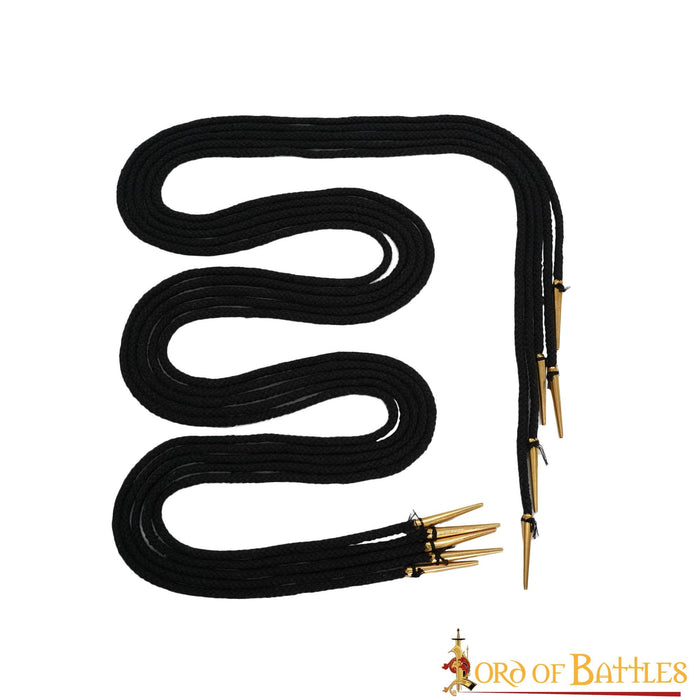 Laces with aiglets 150 cm, set of 5, black