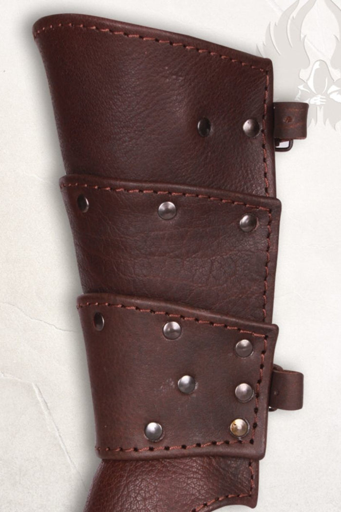 Albrecht leather bracers, forearm guards, brown