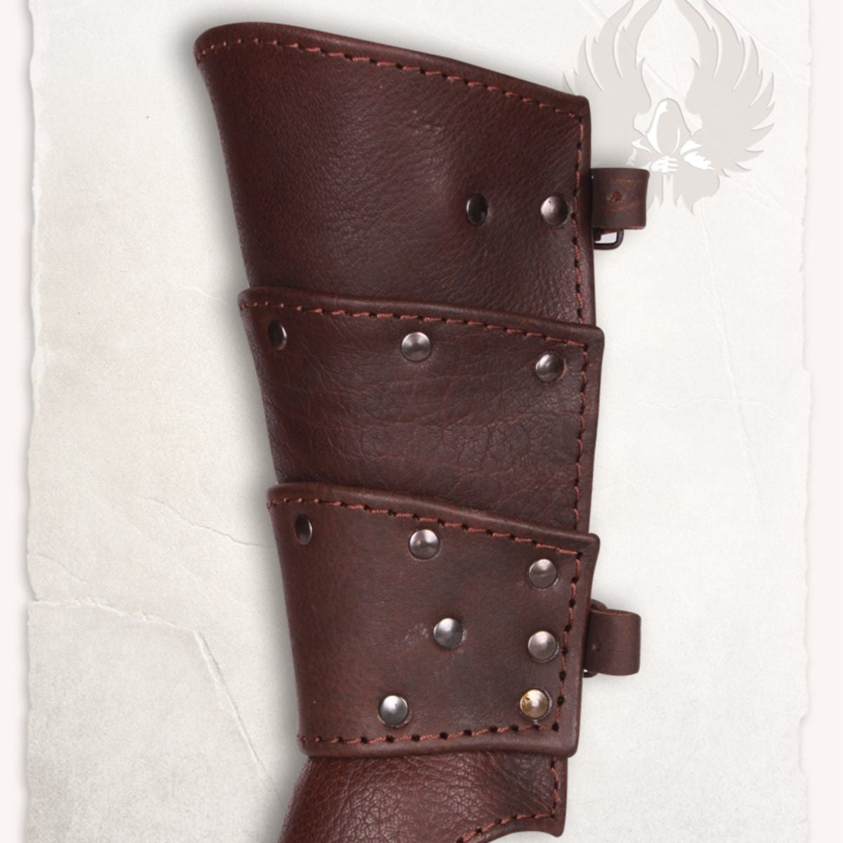Albrecht leather bracers, forearm guards, brown