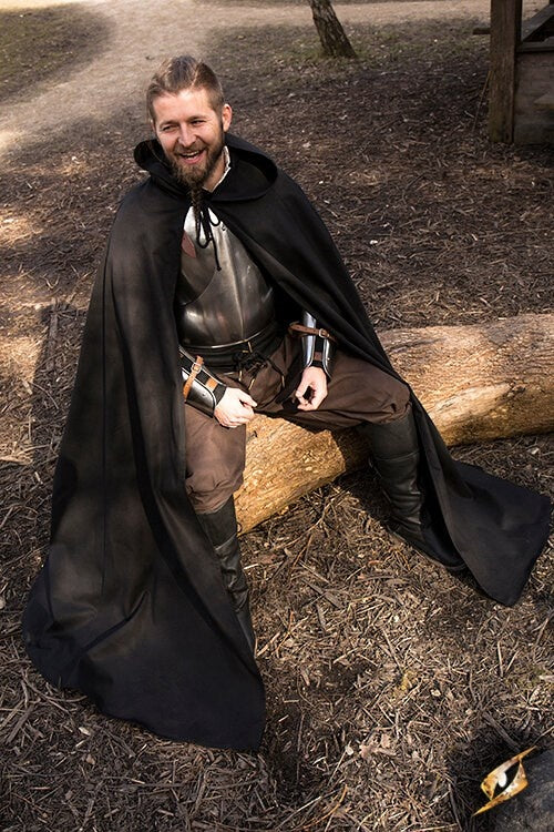 Medieval cloak Terrowin, black