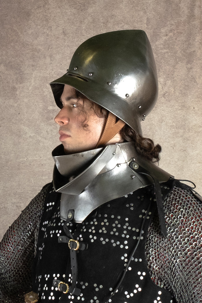15th century German kettle hat, antique finish, 1.6 mm