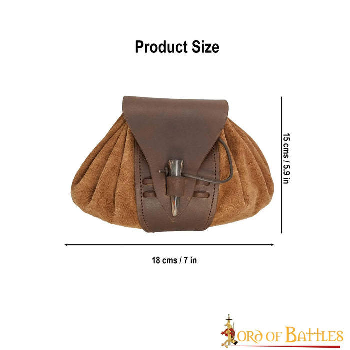 Medieval leather pouch Tristan