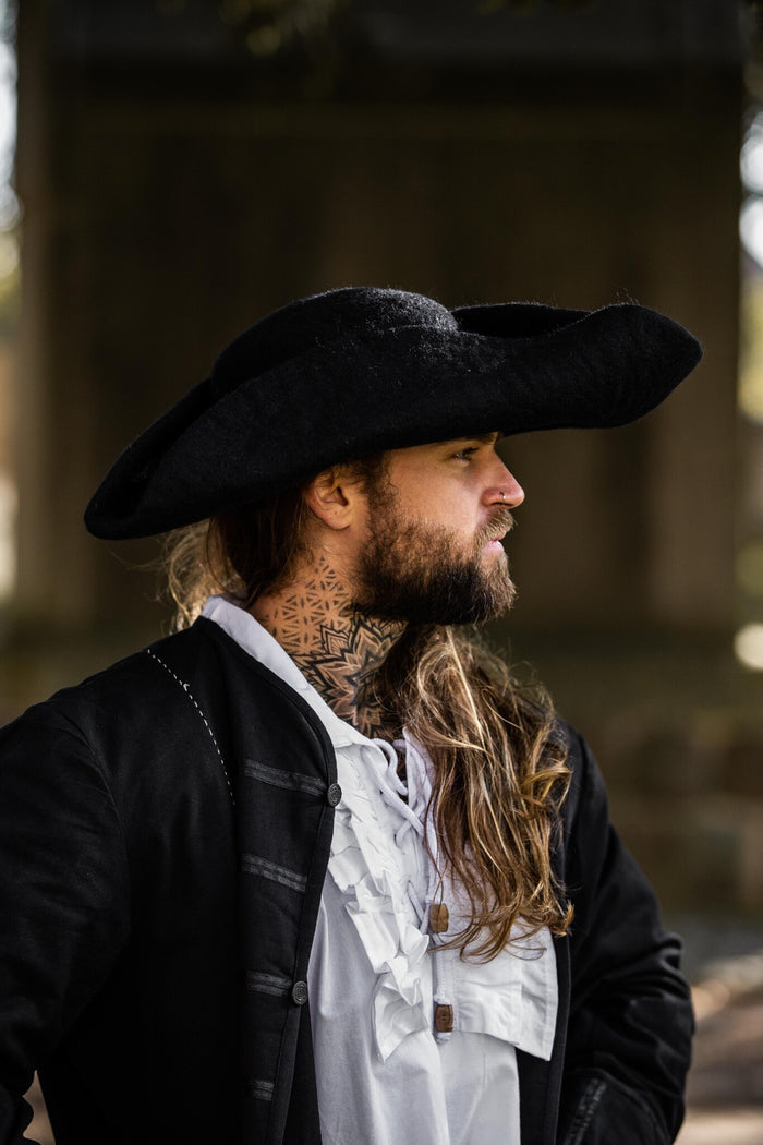 Tricorn Charles, black, wool felt
