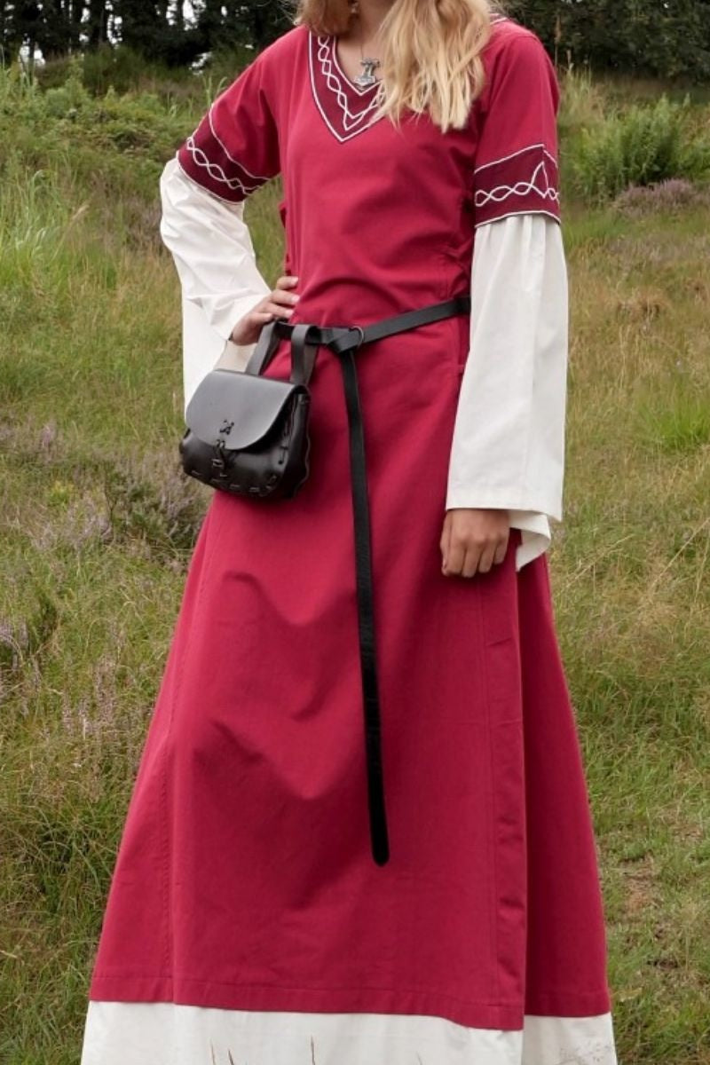 Abito gotico Fiona, rosso-naturale