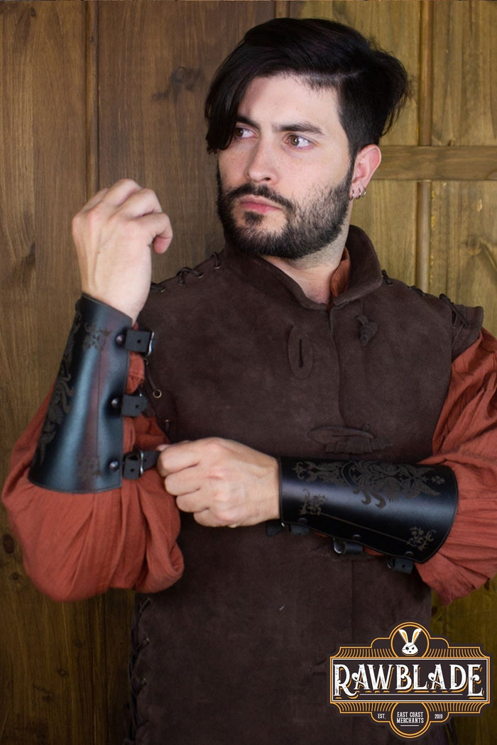 Swan Bracers, leather underarm protection
