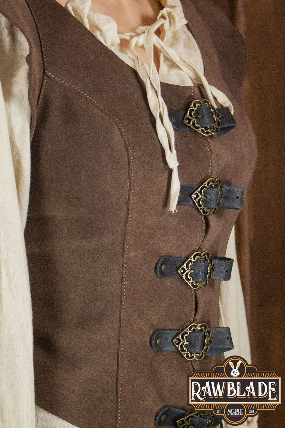Leather bodice Julienne, brown