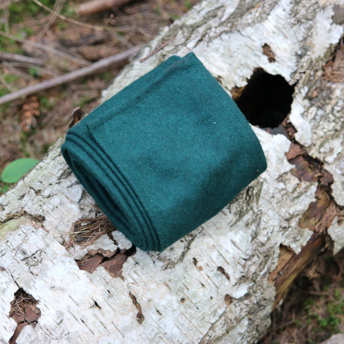 Leg wrappings Hredulf, green, wool mix