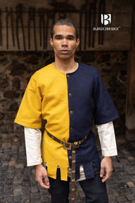 Surcoat Aleran, left, blue, wool mix
