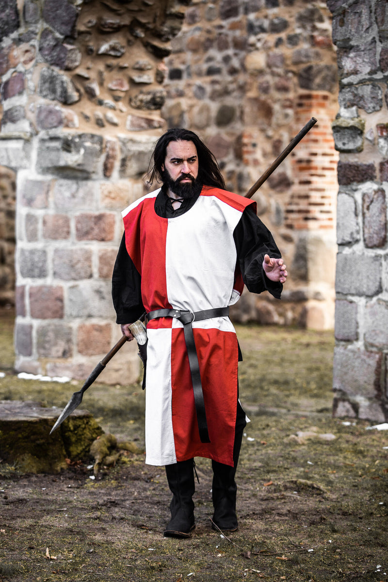 Sobrevestido a cuadros, blanco-rojo