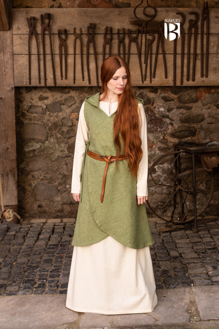 Wrap dress Runa, linden green