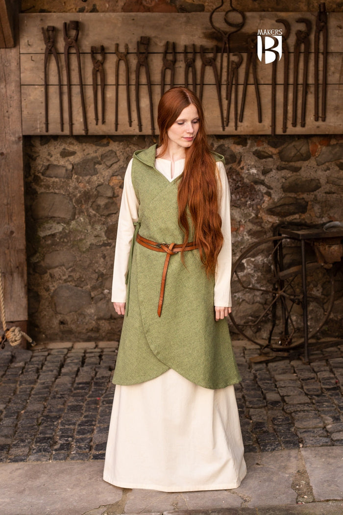 Wrap dress Runa, linden green