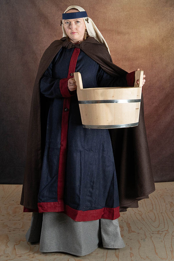 Medieval cloak Karen, wool blend, brown