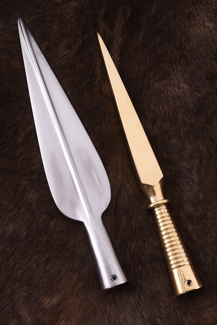 Spearhead & butt cap Greek dory, semi-sharp