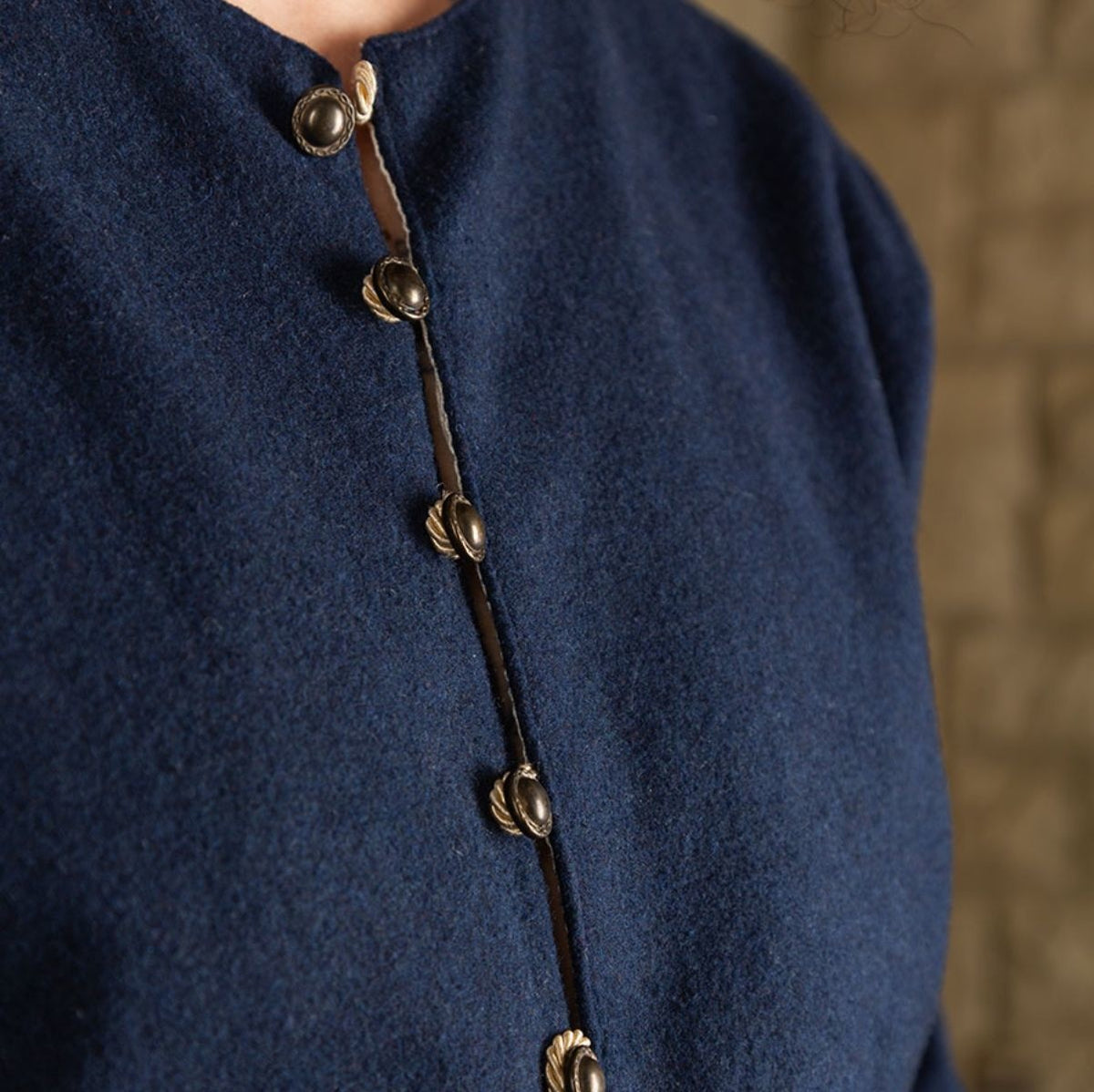 Cotehardie Rafael, wool blend, blue