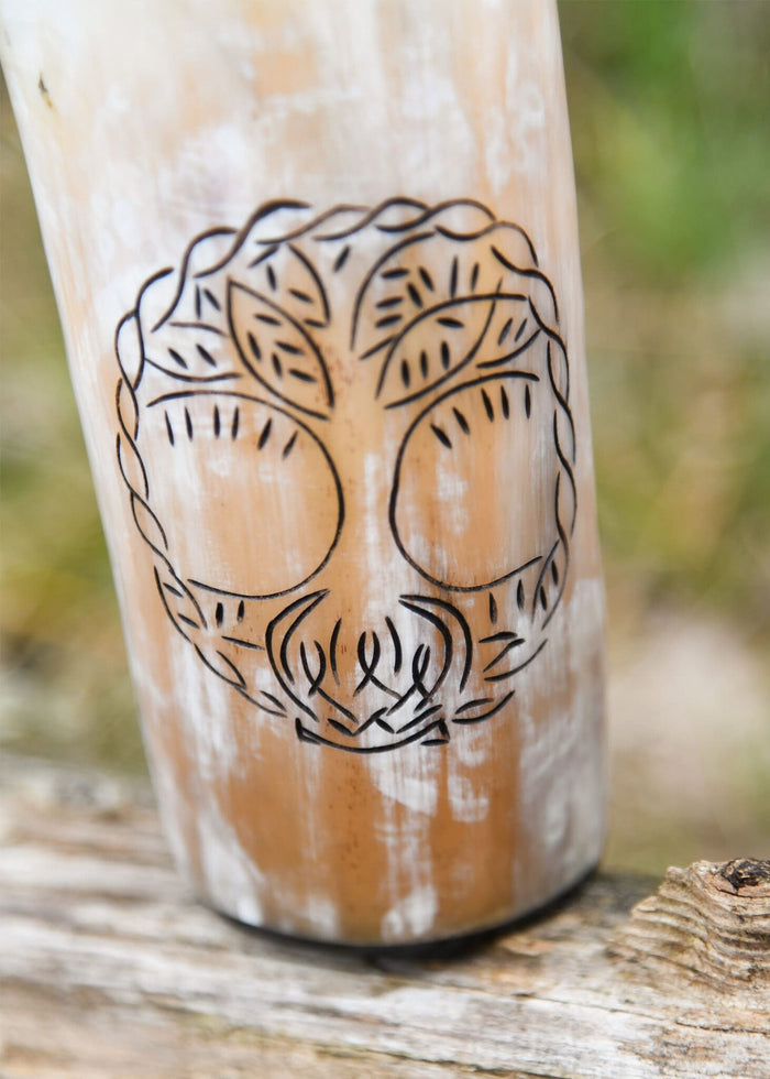Horn drinking cup Yggdrasil, 100-200 ml