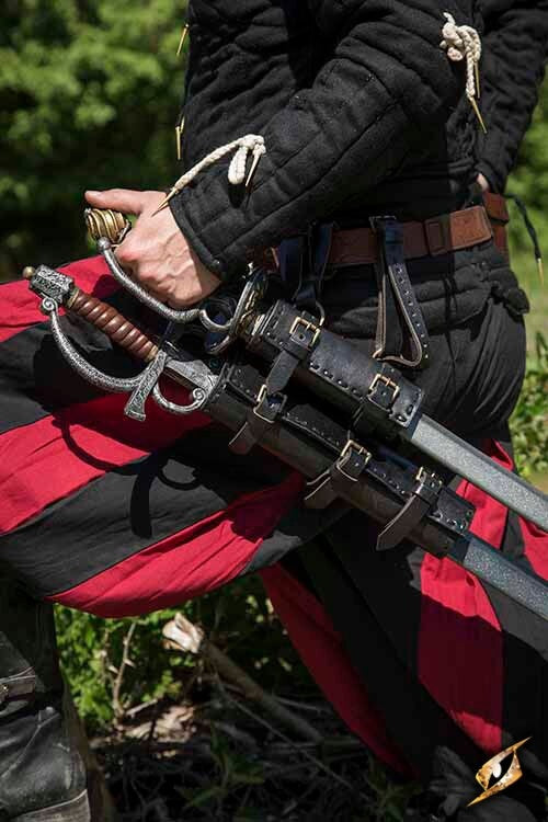 Double holder for LARP weapons, black