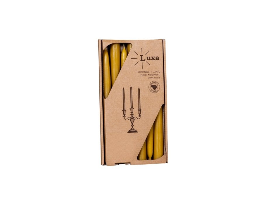 Dipped beeswax candle 24 cm, set of 7