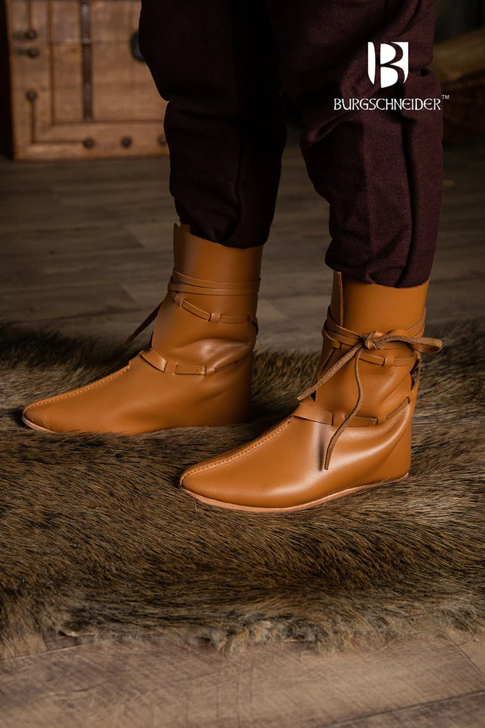Medieval ankle boots, 13th century