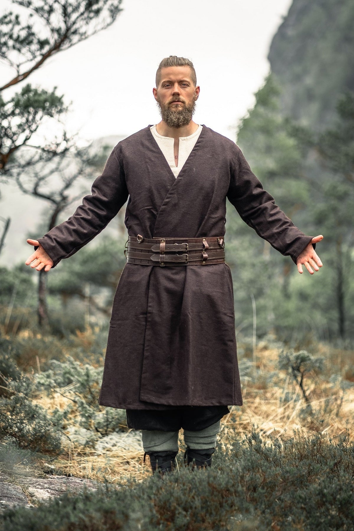 Kaftan Gustav, brown, wool blend