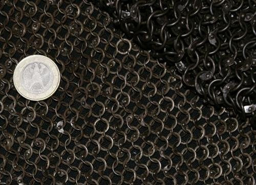 Chain mail chausses, flat rings - round rivets, 8 mm