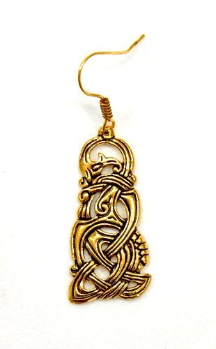 Viking dragon earrings, bronze