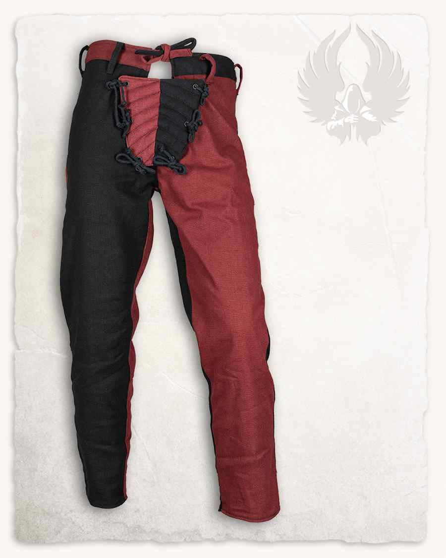 Mi-parti trousers Gustav, Black/Red