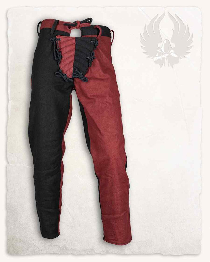 Mi-parti trousers Gustav, Black/Red
