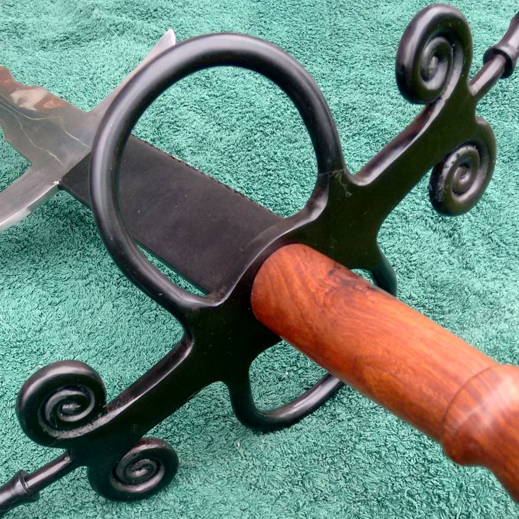Flamberge with wooden grip, semi-sharp